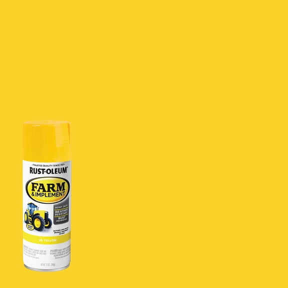 Rust-Oleum 280129 Farm & Implement Spray Paint, 12 oz, JD Yellow
