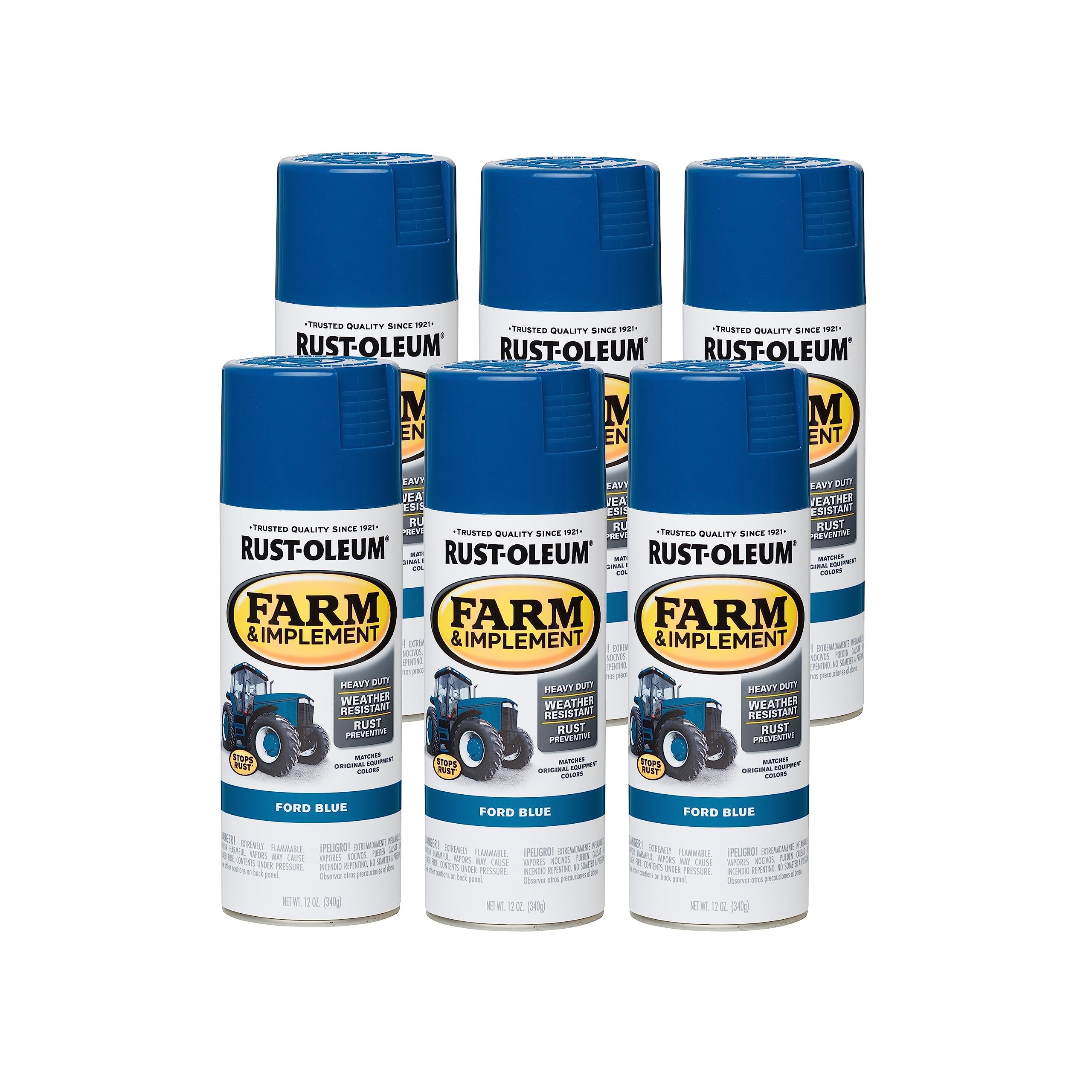 Rust-Oleum Farm & Implement Spray Paint - Durable - 6 Pack, 12 oz, Ford ...