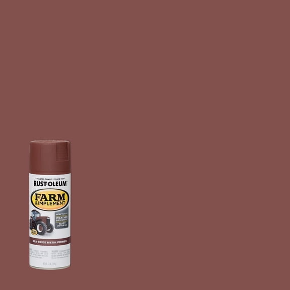 Rust-Oleum 280137-6PK Farm & Implement Spray Primer, 12 oz, Flat Red Metal Oxide Primer, 6 Pack