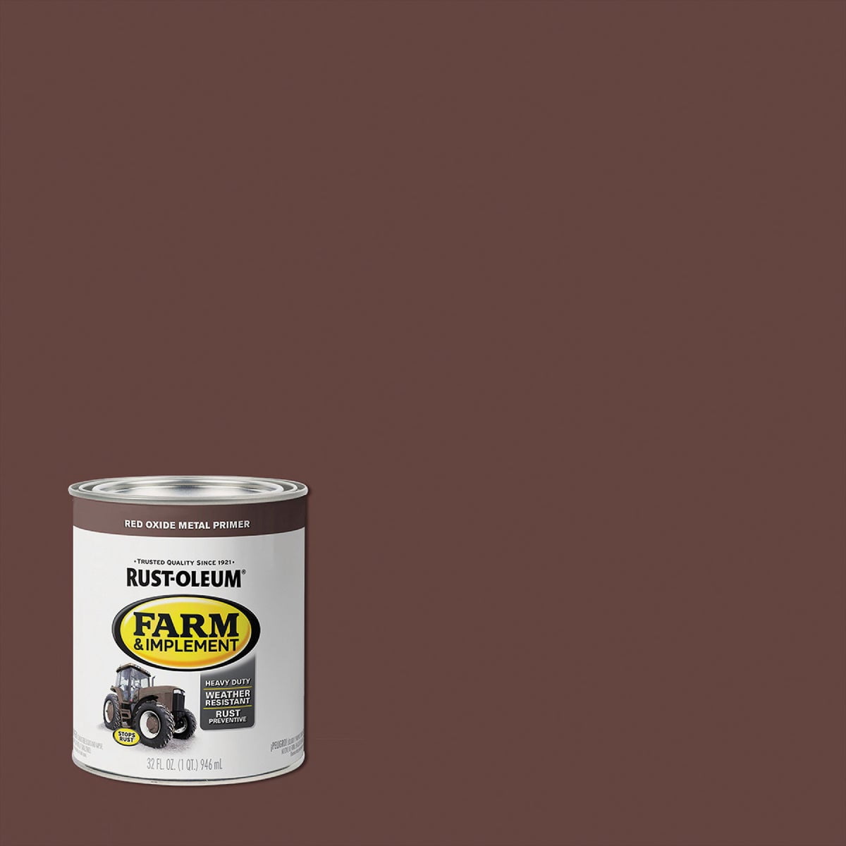 Rust-Oleum 280151 Farm & Implement Enamel Primer Quart, Red Oxide Metal Primer, (Pack of 1)