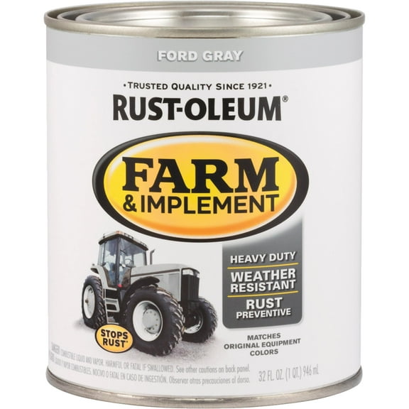 Rust-Oleum 280154 Farm & Implement Ford Gray Enamel Solid Household Paint & Stain, 32 fl oz