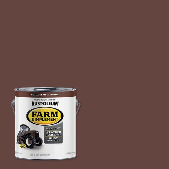 Rust-Oleum 280171-2PK Farm & Implement Enamel Primer, Gallon, Red Oxide Metal Primer, 2 Pack