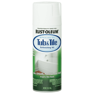 Rust-Oleum 280882 Specialty Tub and Tile Spray Paint, 12-Ounce, White