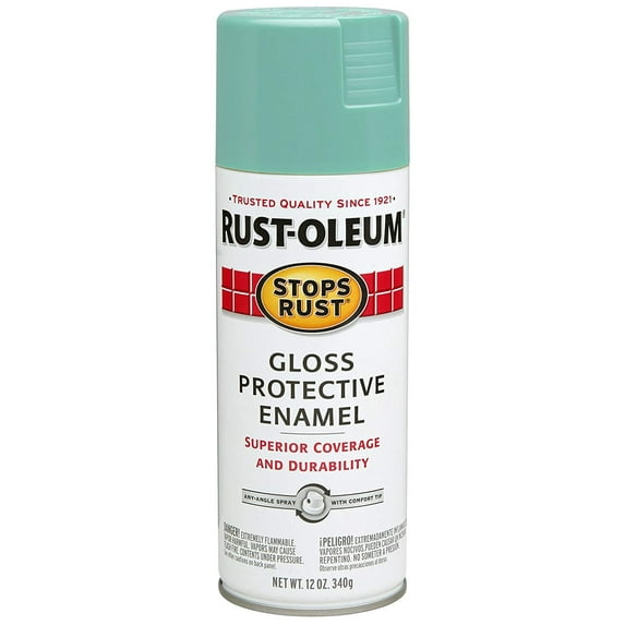Rust-Oleum 284678 Stops Rust Spray Paint, 12-Ounce, Gloss Light Turquoise