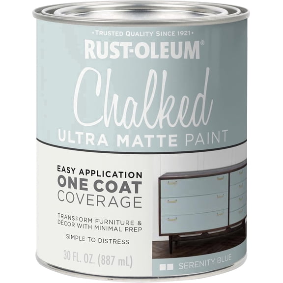 Rust-oleum 285139 Chalked Ultra Matte Paint, Serenity Blue, 30 Oz