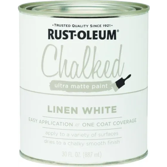 Rust-Oleum 285140 Chalked Ultra Matte Interior Chalked Linen White 30 Ounce (Case of 2)