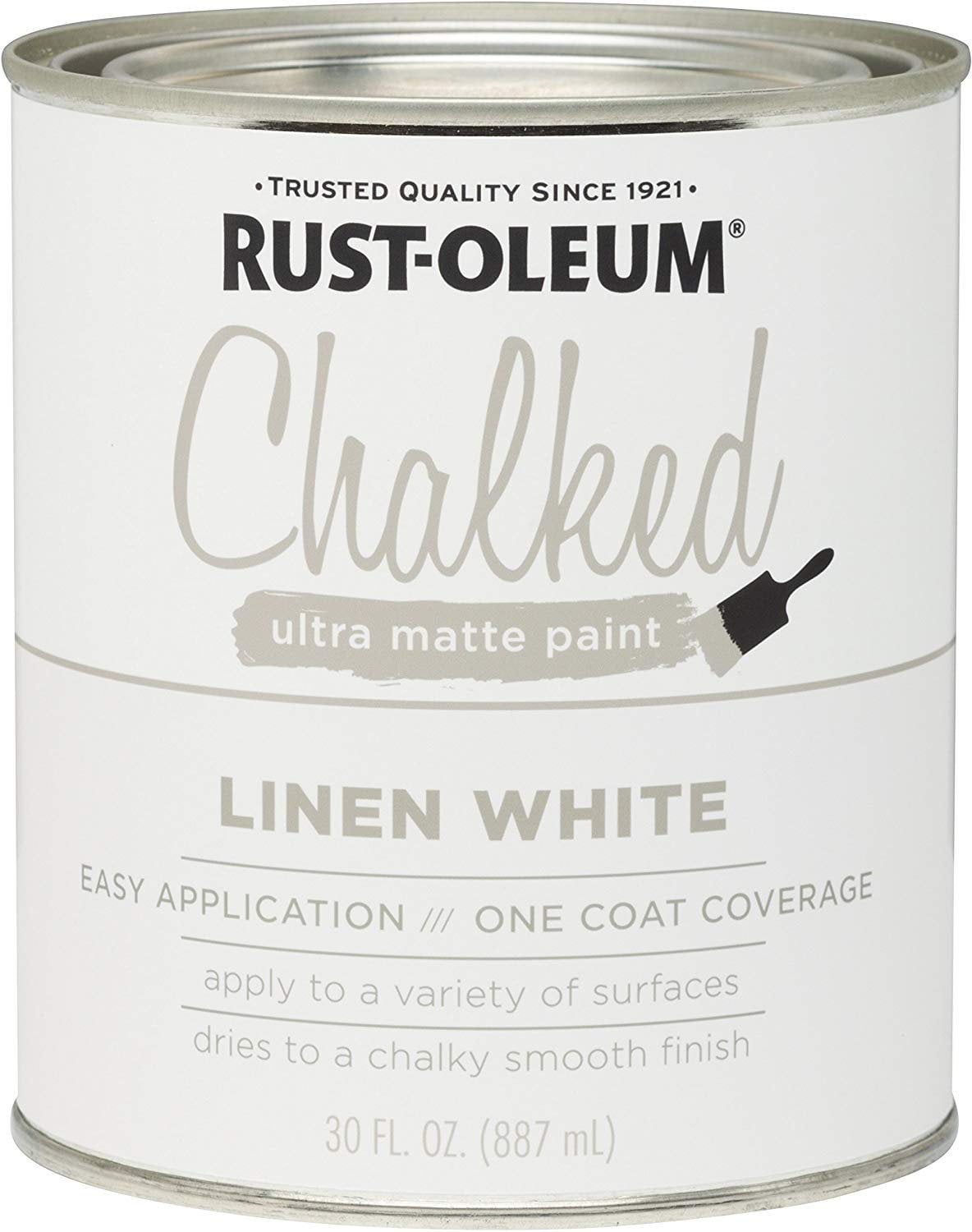Rust-Oleum Rustoleum 285140 30 Oz Linen White Chalked Ultra Matte Paint — Interior & Exterior Use, Professional Finish