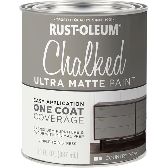 Rust-Oleum 285141 Chalked Ultra Matte Paint, Country Gray, 30 Oz