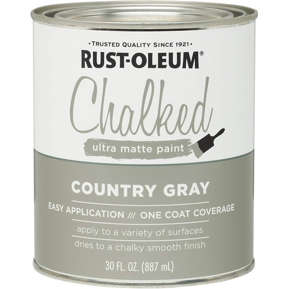 Rust-Oleum 285141 Ultra Matte Interior Chalked Paint 30 oz, Country Gray