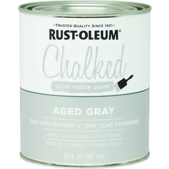 Rust-Oleum 285143 Chalked Ultra Matte Interior Chalked Aged Gray 30 Ounce (Case of 2)