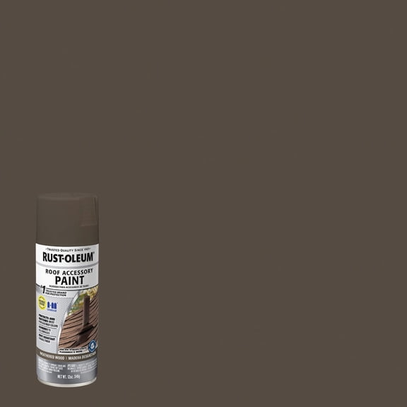 Rust-Oleum 285217 Roof Accessory Paint, Flat, Weathered Wood, 12 oz, Aerosol Can