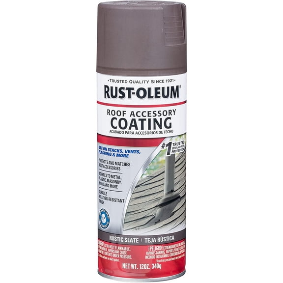 Rust-Oleum 285222 Roof Accessory Spray Paint, 12 oz, Rustic Slate/Brown