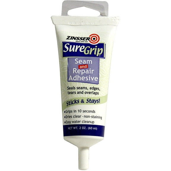 Rust-Oleum 2861 White Zinsser SureGrip Seam and Repair Adhesive, 2 oz. Bottle Pack of 12