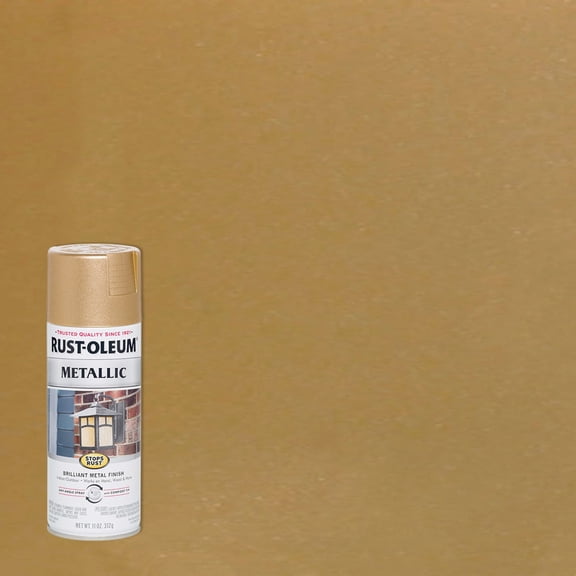 Rust-Oleum 286524-6PK Stops Rust Metallic Spray Paint, 11 oz, Warm Gold, 6 Pack