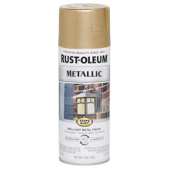 Rust-Oleum 286524 Stops Rust Metallic Spray Paint, Warm Gold,11 Ounce Pack of 1