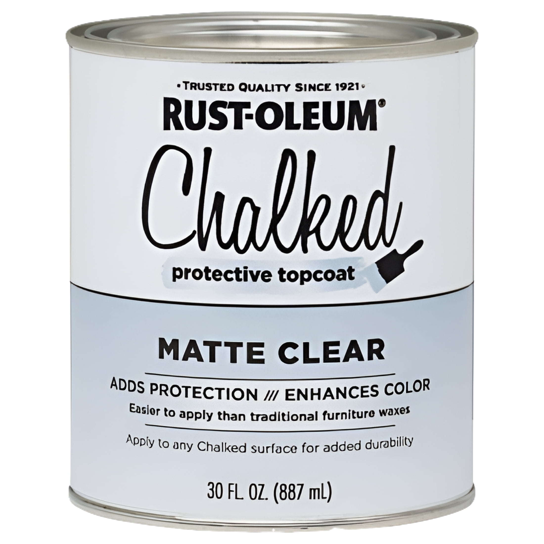 Rust-Oleum 287722 Chalked Protective Topcoat Paint Finish, 30 Oz, Matte Clear, Each