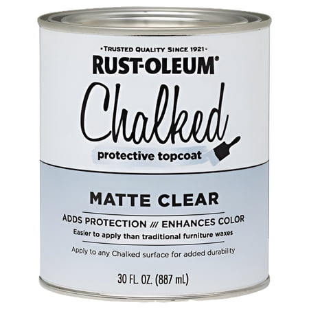 Rust-Oleum 287722 Chalked Protective Topcoat Paint Finish, 30 Oz, Matte Clear, Each