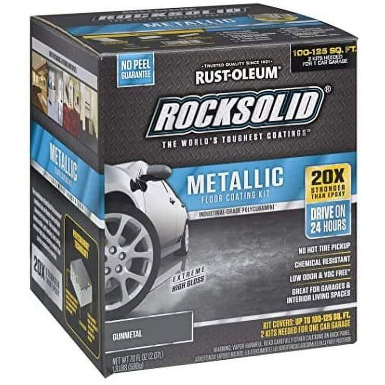 Rust Oleum 299743 Rocksolid Metallic Garage Floor Coating Gunmetal