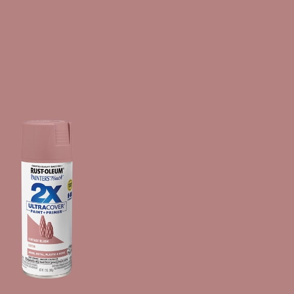 Rust-Oleum 299887 Painter's Touch 2X Ultra Cover Spray Paint, 12 oz, Satin Vintage Blush