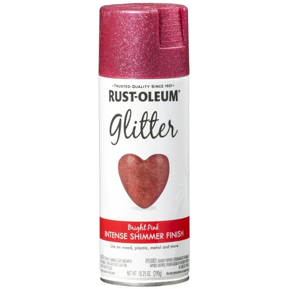 Rust-Oleum 301818 Specialty Glitter Spray Paint, 10.25 oz, Bright Pink