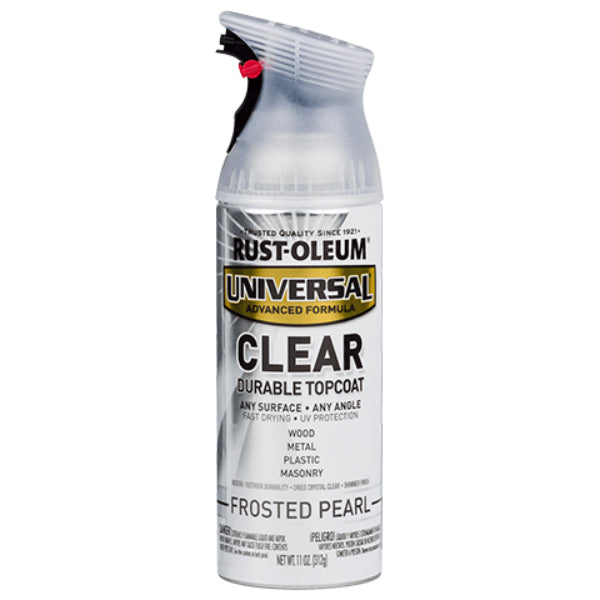 Rust-Oleum 302155 Universal Clear Topcoat Spray Paint, Frosted Pearl