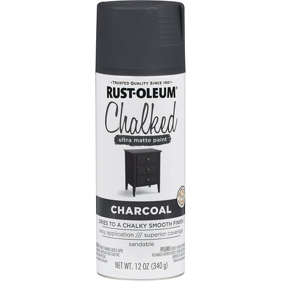 Rust-Oleum 302590-2PK Chalked Ultra Matte Spray Paint, 2 Pack, Charcoal, 2 Piece