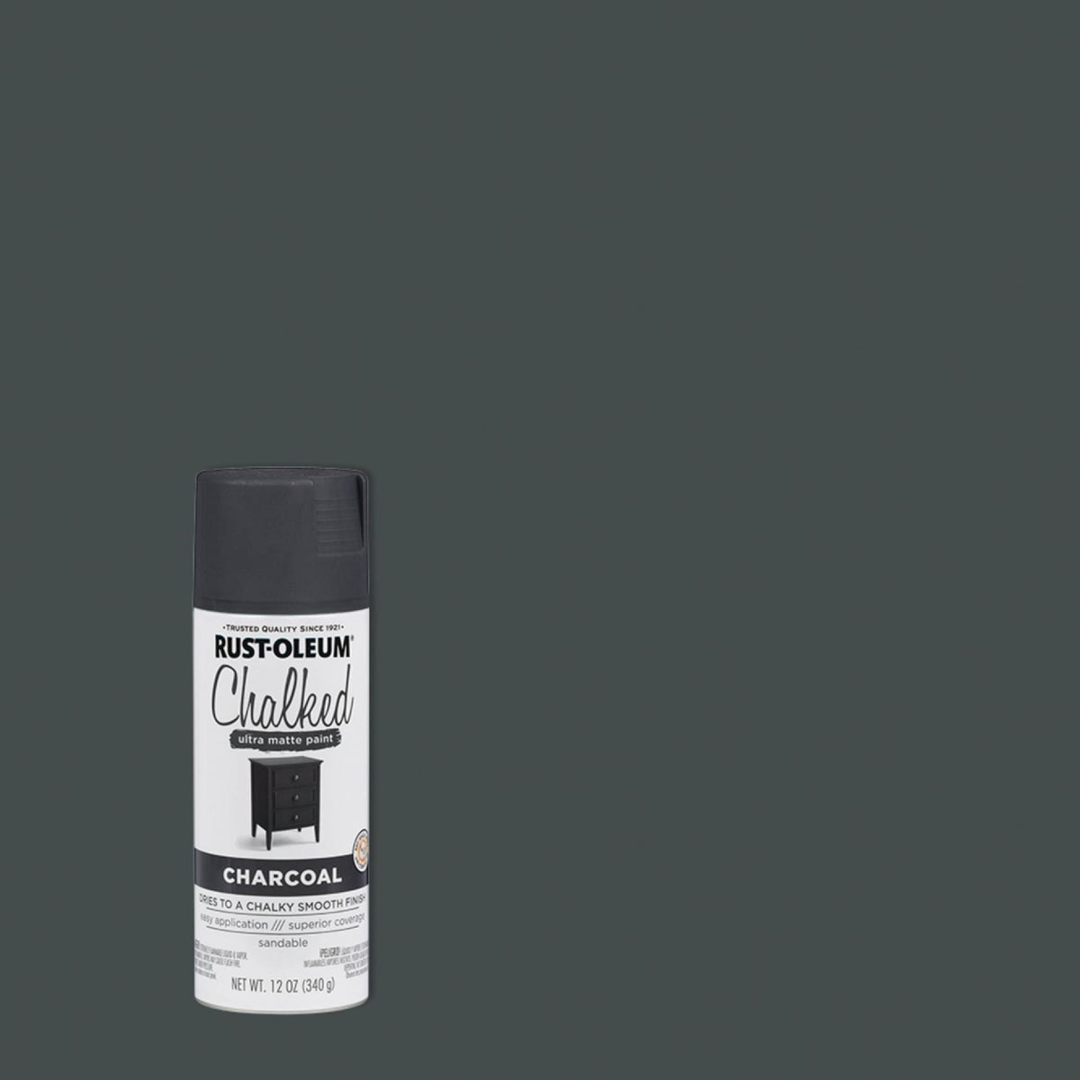 Rust-Oleum 302590-3PK Chalked Ultra Matte Spray Paint, 12 oz, Charcoal, 3 Pack