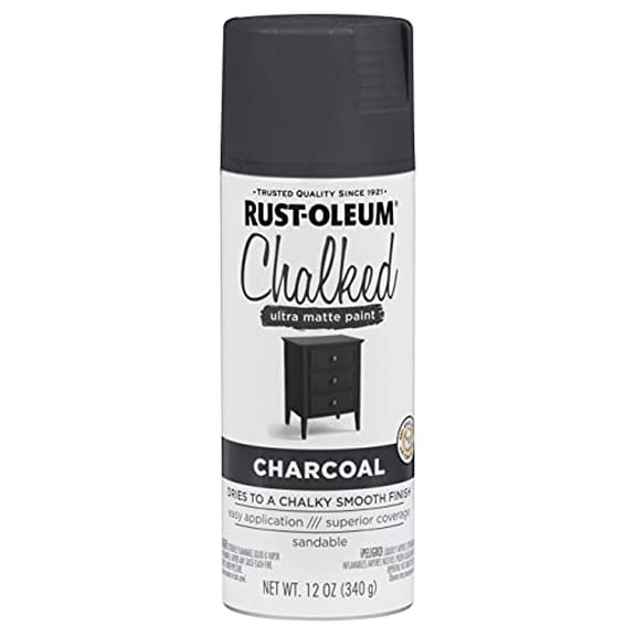 Rust-Oleum 302590 Chalked Ultra Matte Spray Paint, 12 Ounce Pack of 1, Charcoal