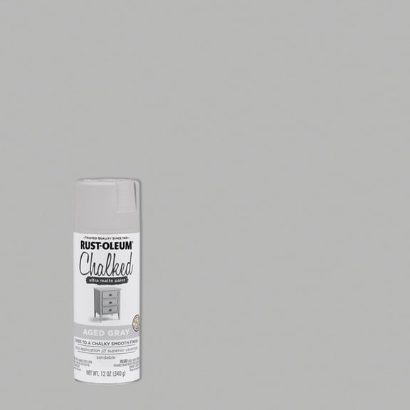 Rust-Oleum Chalked Spray Paint - Chalky Finish - 12 oz, Gray  Interior & Exterior Use, Professional Finish
