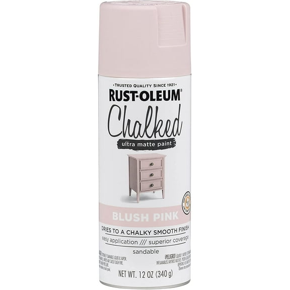 Rust-Oleum 302594-6PK Chalked Ultra Matte Spray Paint, 6 Pack, Blush Pink