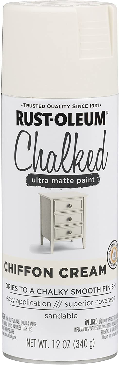 2-pack Rust-Oleum Chalked Ultra Matte Spray Paint - Matte Finish - 2 Pack, Chiffon Cream — Interior & Exterior Use, Professional Finish