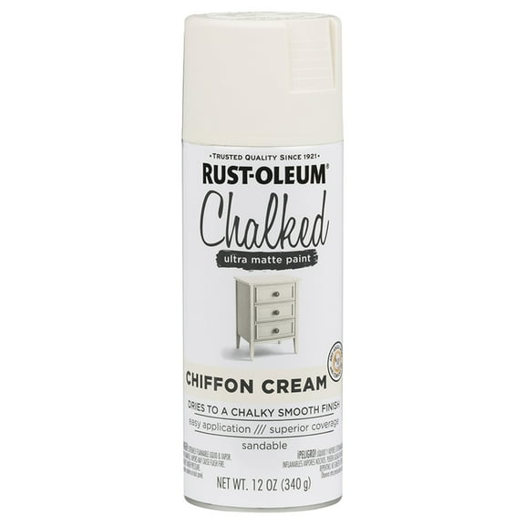 Rust-Oleum 302596-6PK Chalked Ultra Matte Spray Paint, 12 Ounce Pack of 6, Chiffon Cream