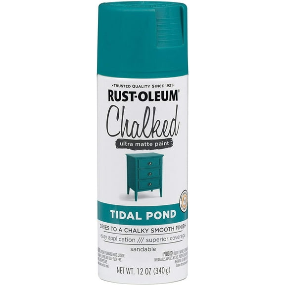 Rust-Oleum 302597 Chalked Ultra Matte Spray Paint, 12 Ounce (Pack of 1), Tidal Pond