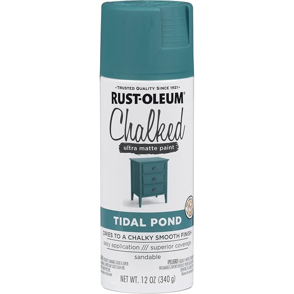 Rust-Oleum 302597 Chalked Ultra Matte Spray Paint, 12 Ounce (Pack of 1), Tidal Pond