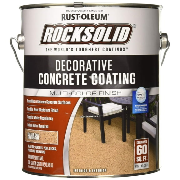 Rust-Oleum 306265 RockSolid Decorative Concrete Coating, Sahara, Gallon - Quantity 2
