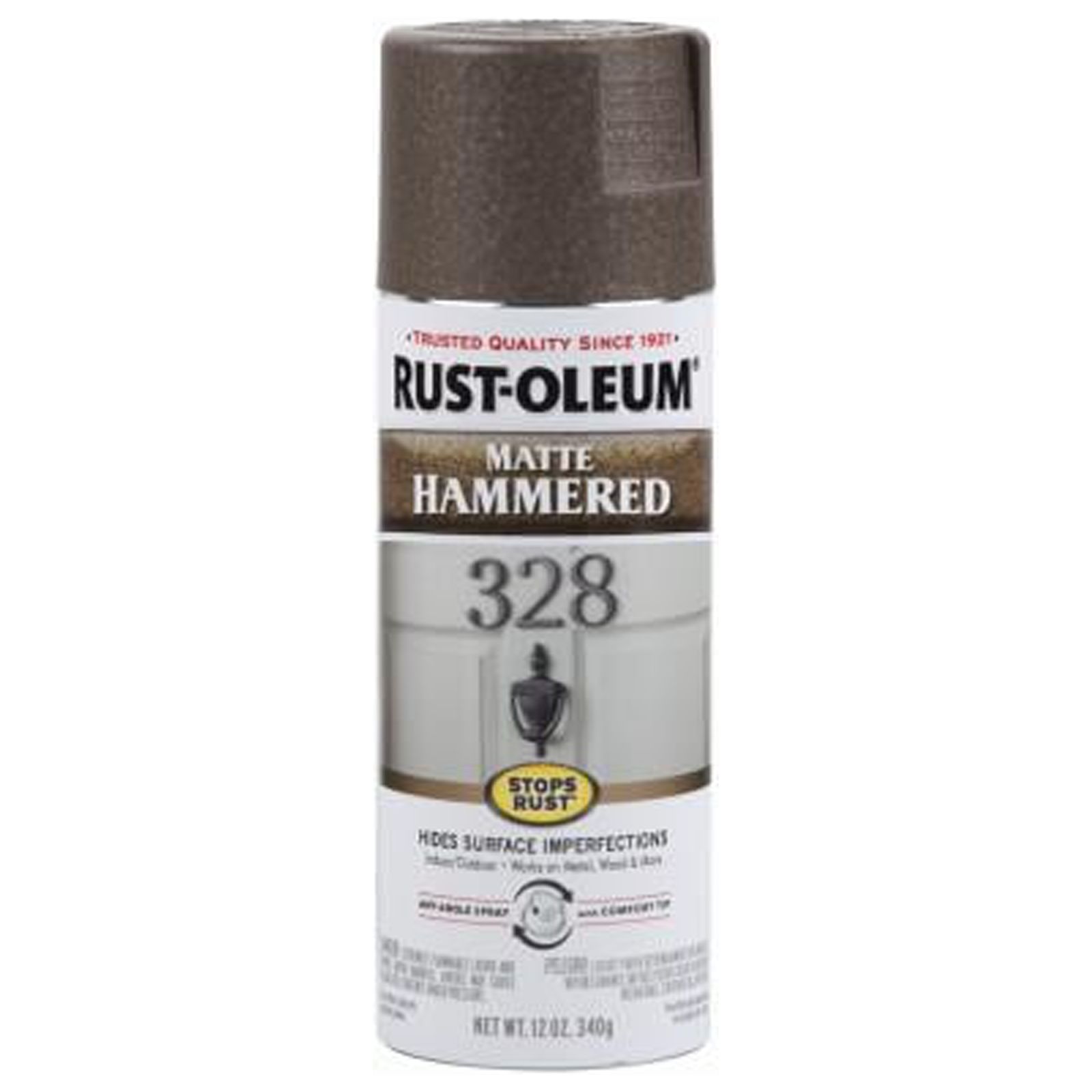 RustOleum 314418 Stops Rust Matte Hammered Spray Paint, Brown, 12oz. Quantity 6