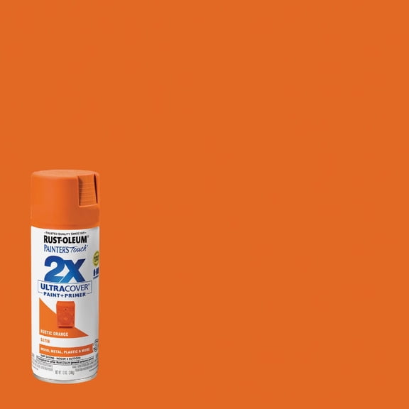 Rust-Oleum 314753 Painter's Touch 2X Ultra Cover, 12 Oz, Satin Rustic Orange