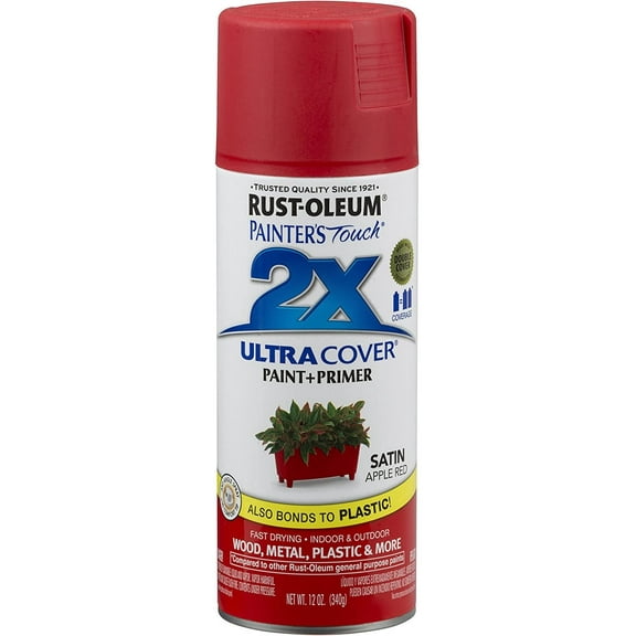 Rust-Oleum 315396-6 PK Painter's Touch 2X Ultra Cover, 6 Pack, Satin Apple Red