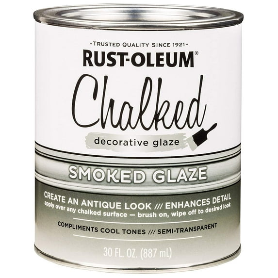 Rust-Oleum 315883 Chalked Decorative Glaze, 30oz, Semi-Transparent Smoked