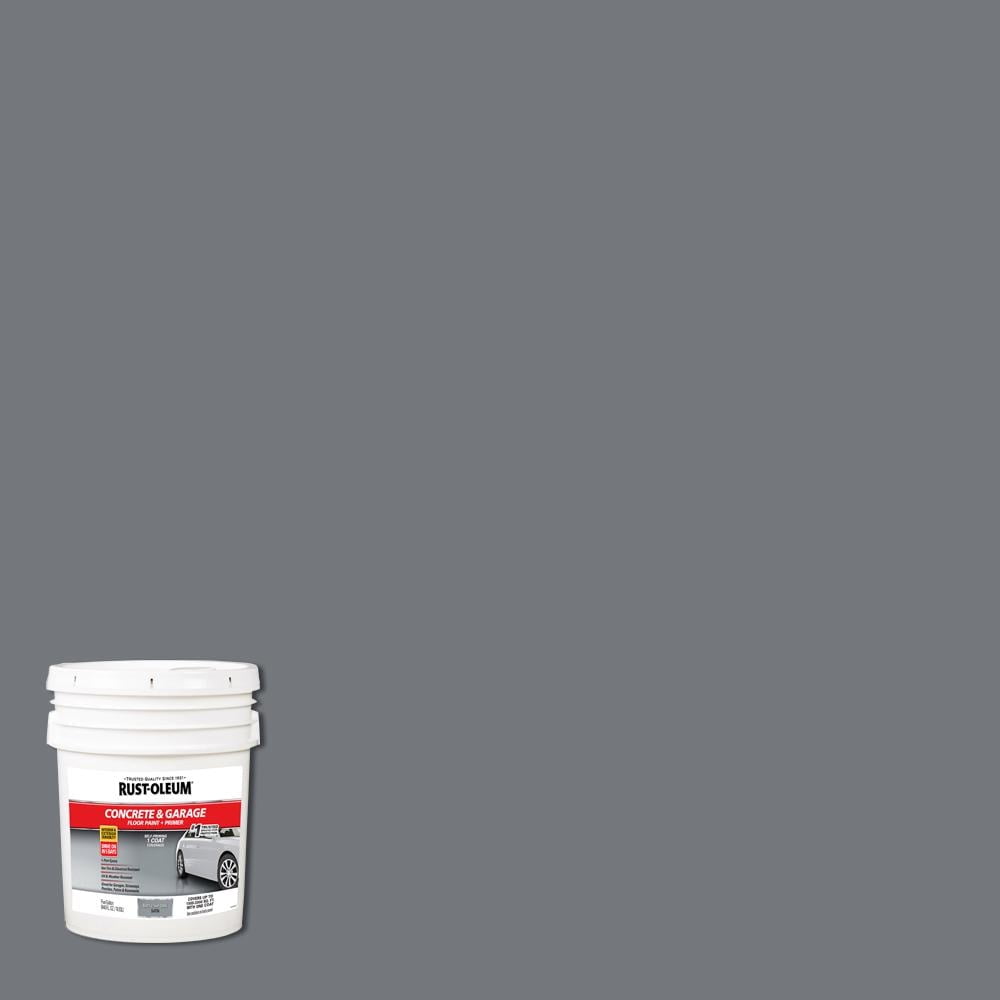 Rust-Oleum 5 gal Battleship Gray Satin Indoor Concrete & Garage Floor ...