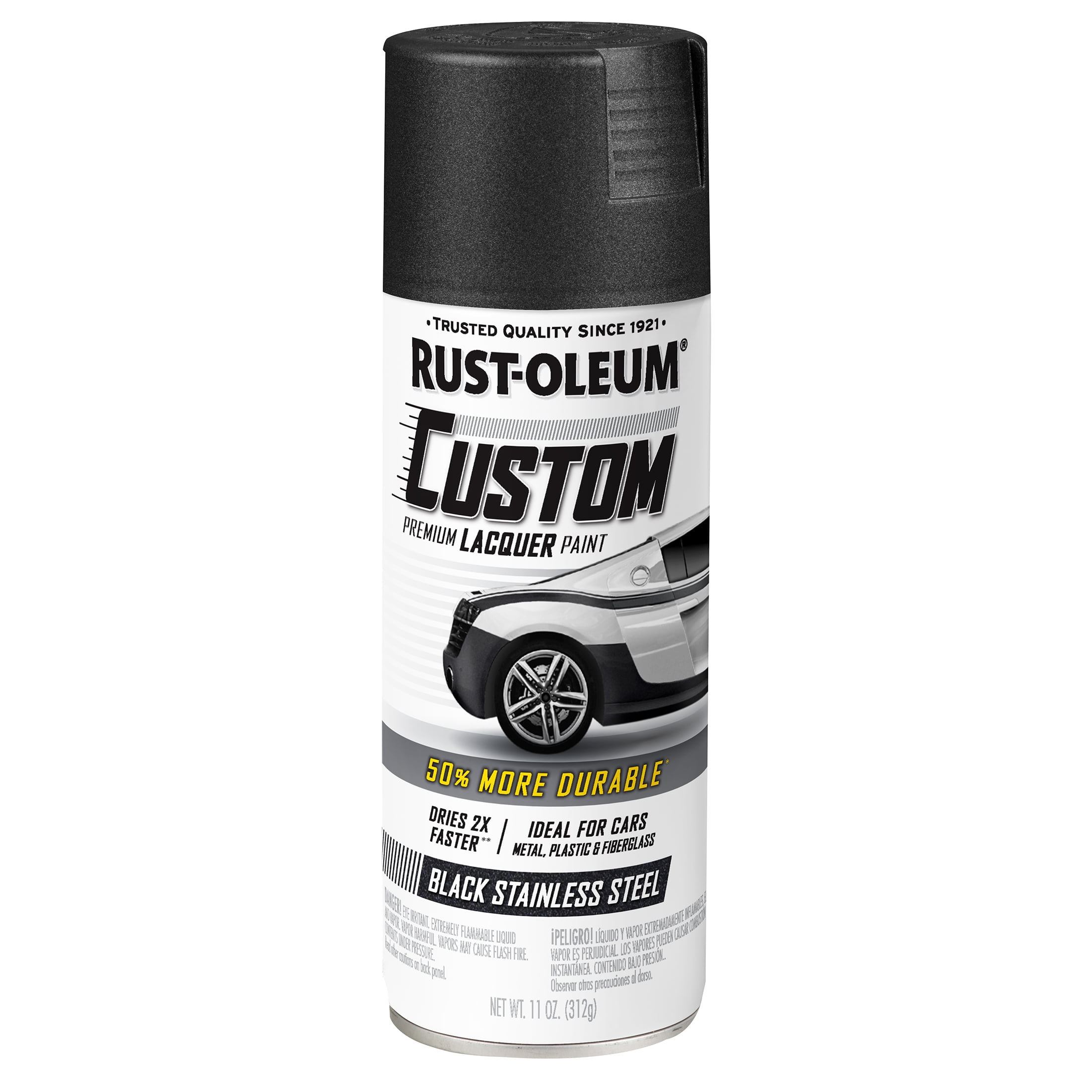 Rust-Oleum 323354 Custom Automotive Black Stainless Steel Metallic 11 oz Spray Paint