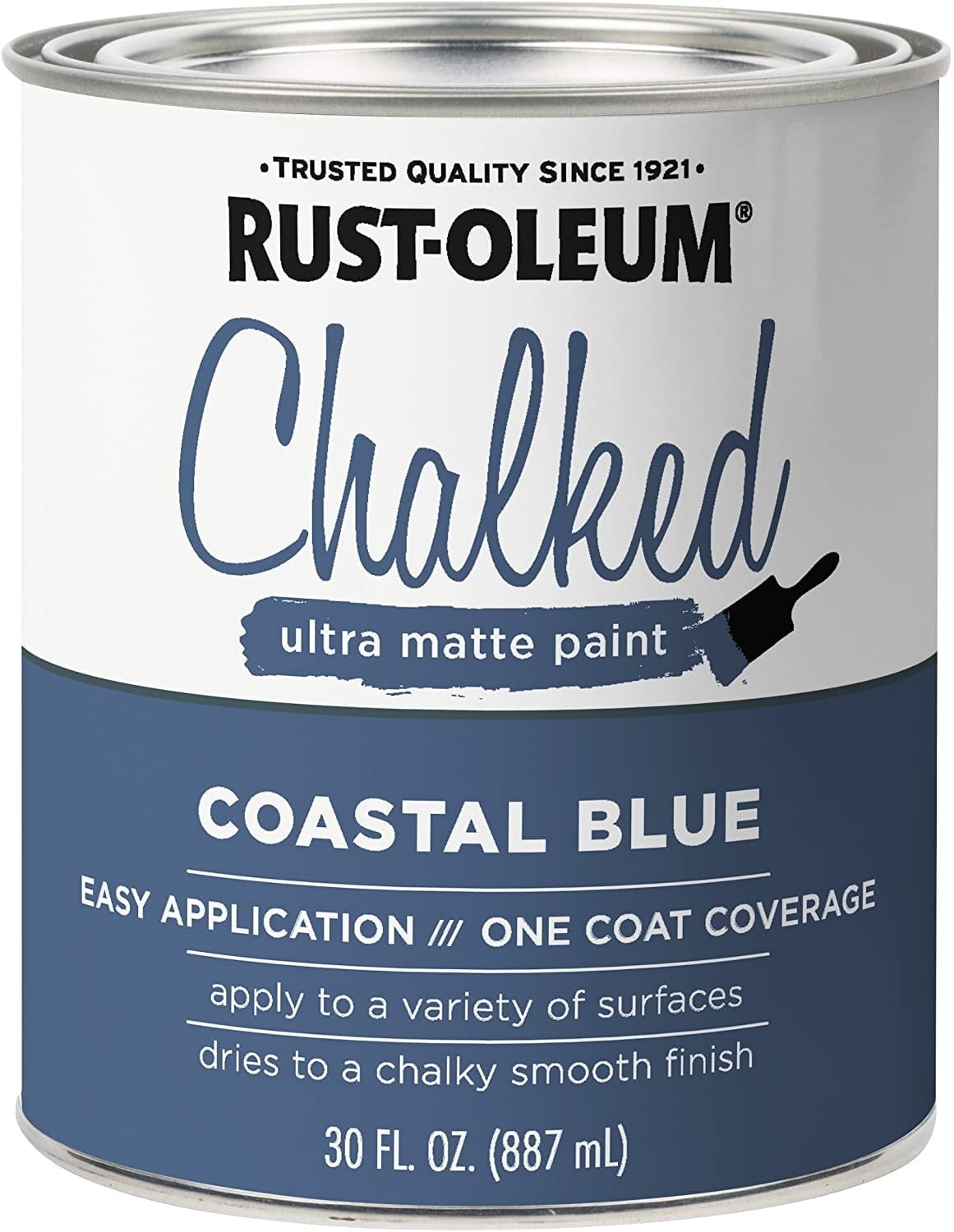 Rust-Oleum 329207 Ultra Matte Interior Chalked Paint 30 oz, Coastal Blue, 30 Fl Oz