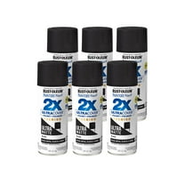 Rust-Oleum 331182-6PK Painter's Touch 2X Ultra Cover Spray Paint, 12 oz, Ultra Matte Black, 6 Pack