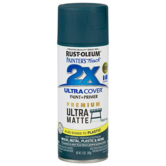 Rust-Oleum 331185 Painter's Touch 2X Premium Ultra Matte Spray Paint, Deep Teal, 12-oz. - Quantity 1