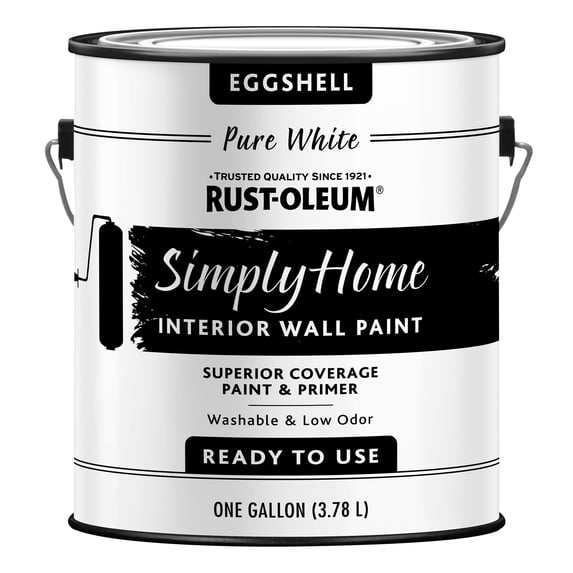 Rust-Oleum 332141-2PK Simply Home Interior Wall Paint, Gallon, Eggshell Pure White