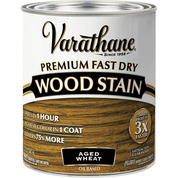 Rust-Oleum 333660 Premium Fast Dry Wood Stain, Quart, Aged Wheat