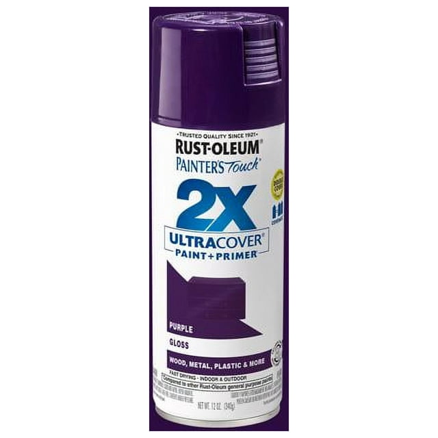 RustOleum 334042 Painter's Touch 2X Spray Paint, Gloss Purple, 12oz