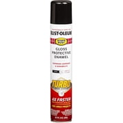 Rust-Oleum 334128 Stops Rust Turbo Black Gloss 24 oz Spray Paint, 6 Pack
