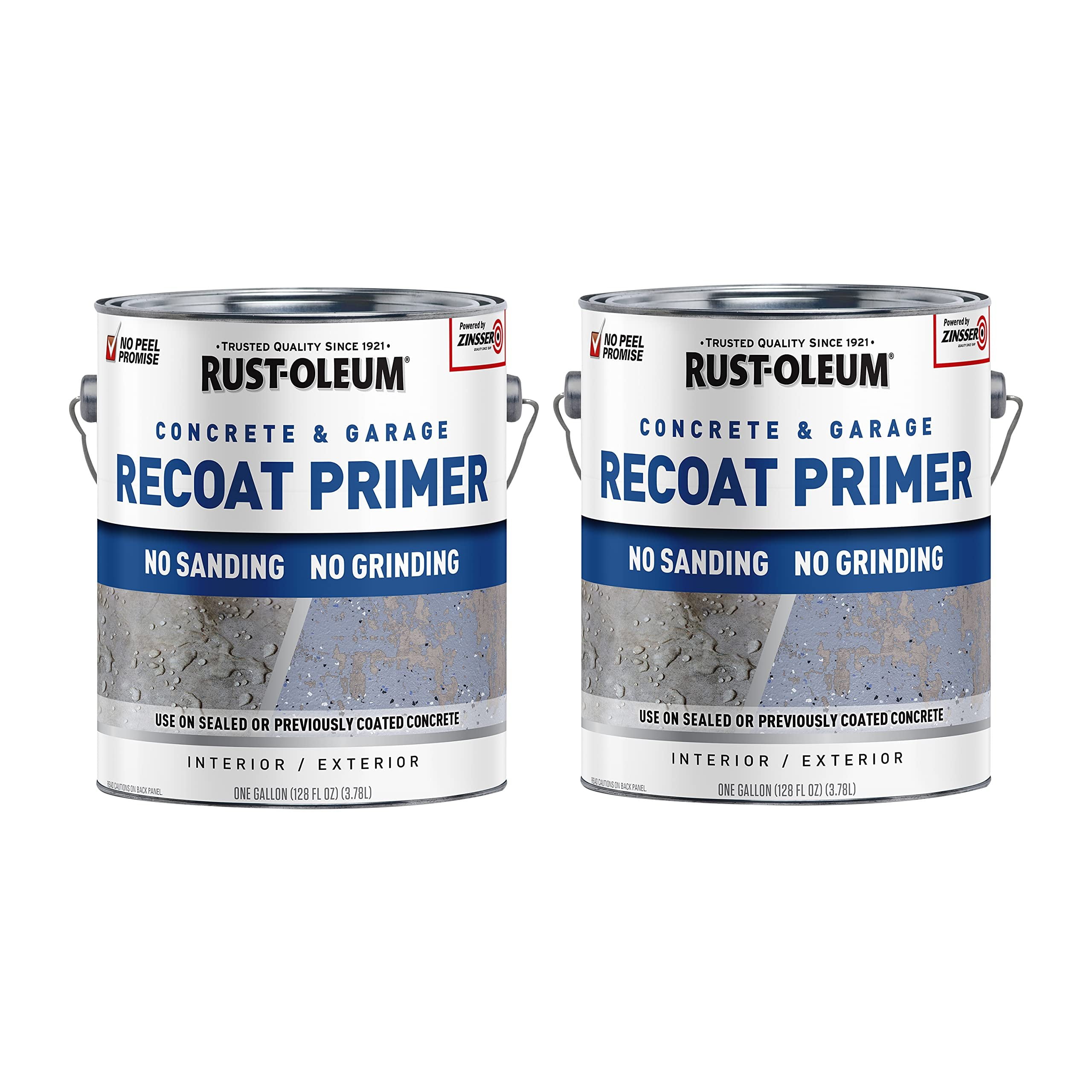 Rust-Oleum 338806-2PK Concrete & Garage Floor Recoat Primer, Gallon, Gray, 2 Pack