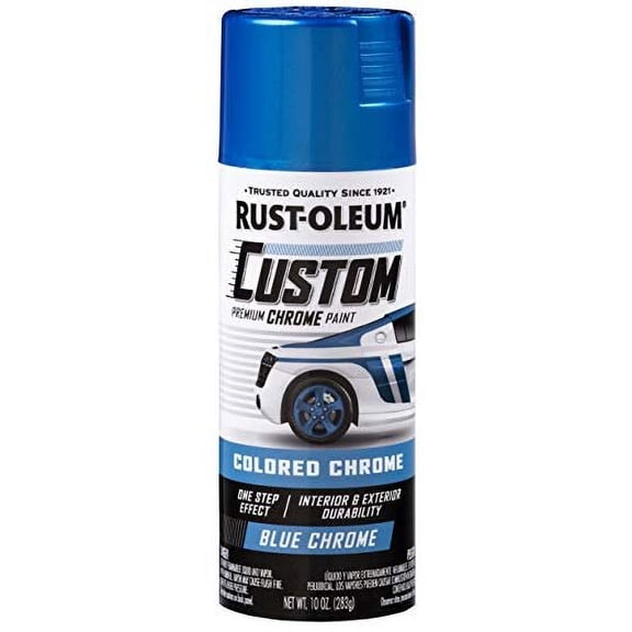 Rust-Oleum 340457 Automotive Custom Chrome Spray Paint, 10 oz, Blue